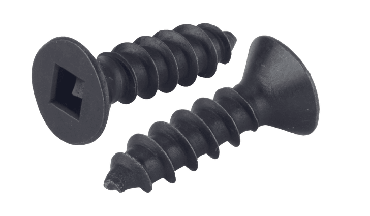 #6-18 x 3/4" Square Flat Head Sheet Metal Screw, Type A, Steel, Black Oxide (Box of 10,000)