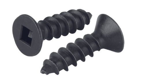 #8-15 x 1/2" Square Flat Head Sheet Metal Screw, Type A, Steel, Black Oxide (Box of 10,000)