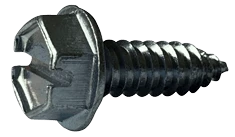 #8-15 x 1-1/2" Slotted Hex Washer Head Sheet Metal Screw, Type A, Steel, Zinc Plated (Box of 3,000)