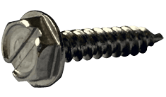 #8-15 x 1/2" Slotted Hex Washer Head Sheet Metal Screw, Type A, 18-8 Stainless Steel (Box of 5,000)