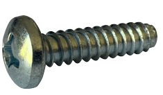 #8-18 x 1-5/8" Phillips Pan Head Sheet Metal Screw, Type B, Steel, Zinc Plated (Box of 3,000)