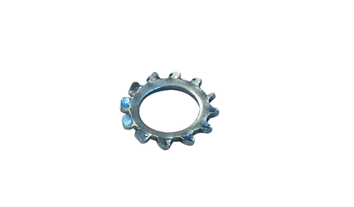 M3.5 External Tooth Lock Washer, DIN 6797A, Steel, Zinc Clear (Box of 10,000)