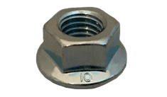 M10-1.5 Din 6923 Non-Serrated Hex Flange Nut, Class 10, Steel, Zinc Clear (Box of 1,000)