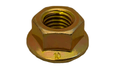 M6-1 Din 6923 Non-Serrated Flange Nut, Class 10, Steel, Zinc Yellow (Box of 3,000)