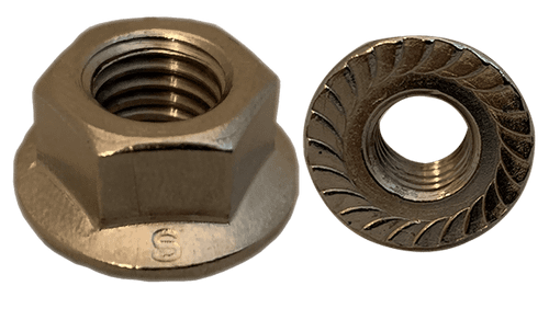 M4-0.7 Din 6923 Serrated Flange Nut, A2 (18-8) Stainless Steel (Box of 3,000)