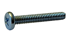 M4-0.7 x 30mm Phillips Drive Pan Head Machine Screw Din 7985, Class 4.8 Steel, Zinc Clear - FT (Box of 1,500)