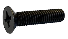M2-0.4 x 4mm Phillips Drive Flat Head Machine Screw Din 965, Steel, Black Oxide - FT (Box of 4,000)