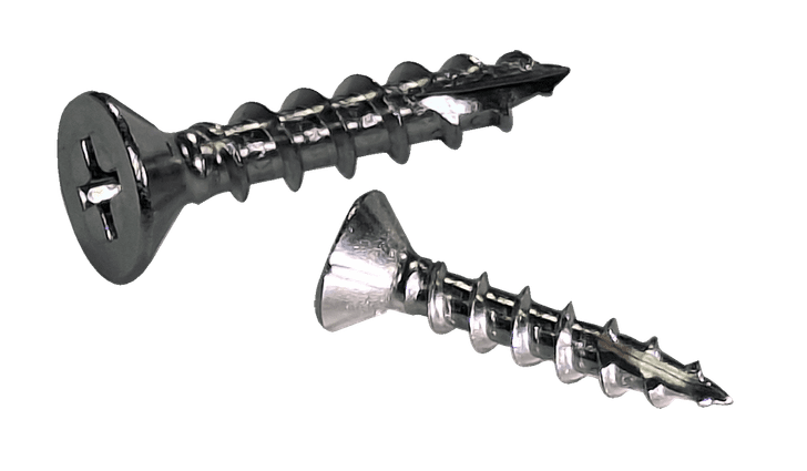 #6-13 x 3/8" Phillips Flat Head w/ Nibs Deep Thread Cabinet Screw, Type 17, 18-8 Stainless Steel - FT (Box of 5,000)