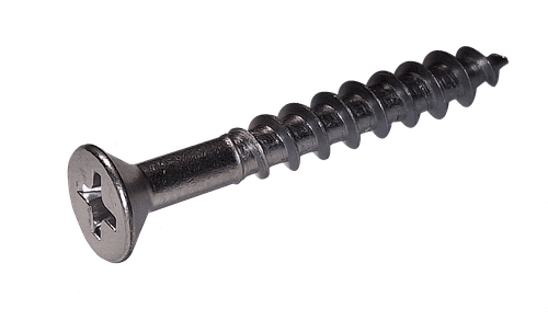 #6-13 x 1-1/2" Phillips Flat Head Deep Thread Cabinet Screw, 410 Stainless Steel - PT (Box of 4,000)