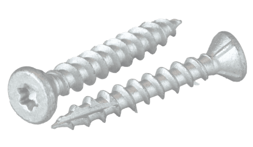 #6 x 1" Zinc Clear (1000 HR) Deck Screw, Flat Head w/ Nibs, Star (Torx) Drive, Type 17 Point (Box of 9,000)