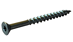 #10 x 1-5/8" Zinc Clear (1000 HR) Deck Screw, Flat Head w/ Nibs, Star (Torx) Drive, Type 17 Point (Box of 3,000)