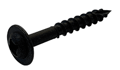 #14-7 x 2-1/2" Quadrex Drive Round Washer Head Deep Thread Cabinet Screw, Type 17, Steel, Black Oxide - PT (Box of 1,500)