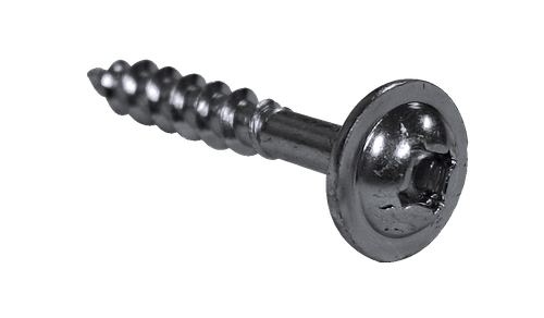 #8-11 x 1-1/4" Quadrex Drive Large Round Washer Head Deep Thread Cabinet Screw, Steel, Zinc Clear - PT (Box of 3,000)