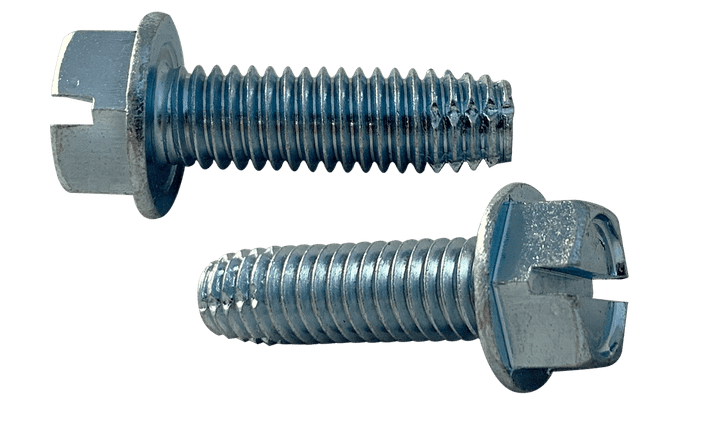 #6-32 x 1/4" Hex Washer Head Slotted Thread Cutting Screw Type F, Steel Zinc Clear (Box of 10,000)