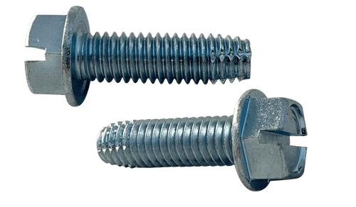 1/4"-20 x 1/2" Hex Washer Head Slotted Thread Cutting Screw Type F, Steel Zinc Clear (Box of 4,000)