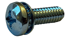 #10-24 x 1/4" Pan Head Phillips SEMS Machine Screw, Zinc Clear (Internal Tooth L/W) (Box of 5,000)