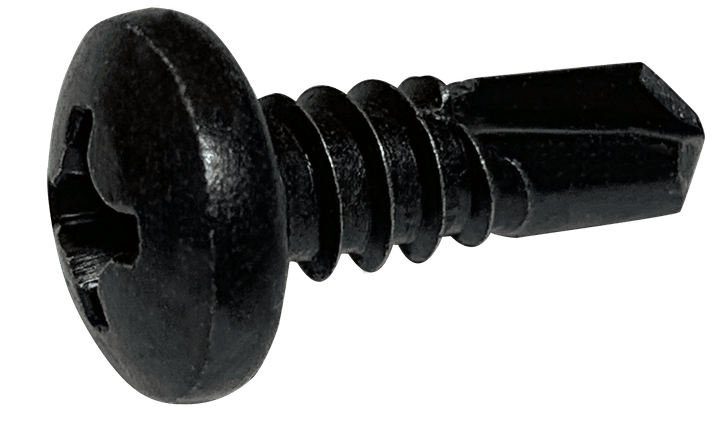 #4-24 x 1/4" Pan Head Phillips Tek Screw #2 Point, Steel Black Oxide (Box of 10,000)