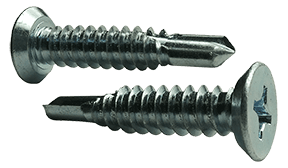 #10-16 x 1-3/4" Flat Head, Undercut Phillips Tek Screw #2 Point, Steel Zinc (Box of 1,000)