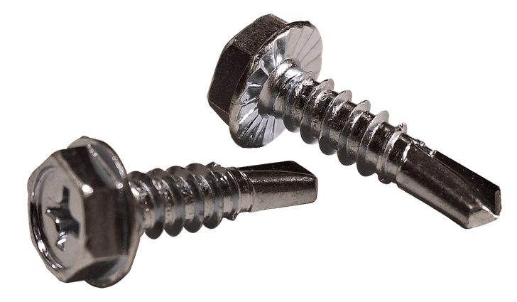#8-18 x 1/2" Hex Washer Head, Serrated Phillips Tek Screw, Steel Zinc (Box of 10,000)