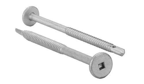 1/4"-14 x 3" Large Pancake Head Square Tek Screw #3 Point, Steel Silver Ruspert (1000 HR) - PT (Box of 750)