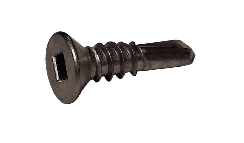 #10-16 x 1-1/2" Flat Head Square Tek Screw, Steel Silver Ruspert (1000 HR) (Box of 3,000)