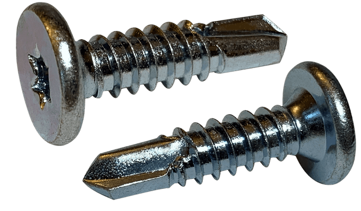 #8-18 x 3/8" Pancake Head Torx (6-Lobe) Tek Screw #3 Point, Steel Zinc (Box of 5,000)