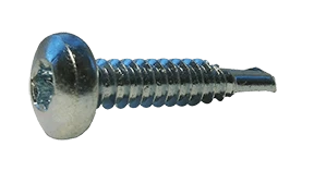 #12-14 x 1-1/4" Pan Head Torx (6-Lobe) Tek Screw #2 Point, Steel Zinc (Box of 3,000)