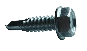 1/4"-14 x 2-1/2" Hex Washer Head Tek Screw #2 Point, Steel Zinc (Box of 800)