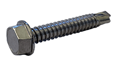 #8-18 x 1/2" Hex Washer Head Tek Screw #2 Point, 410 SS (Box of 5,000)