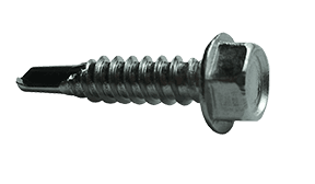 1/4"-14 x 3" Hex Washer Head Tek Screw #2 Point, 316 SS (Box of 800)