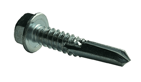 1/4"-14 x 1-1/4" Hex Washer Head Tek Screw #5 Point, Steel Zinc (Box of 1,500)