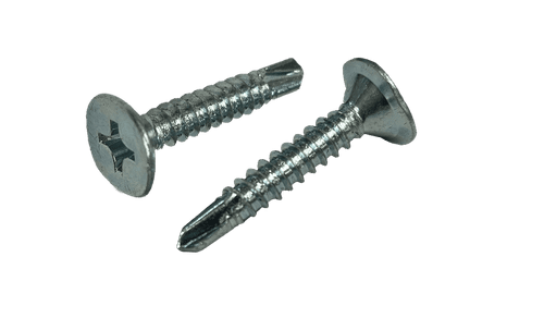 #10-16 x 1-1/2" Wafer head Phillips Tek Screw #2 Point, Steel Zinc (Box of 1,000)