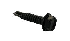 #10-16 x 3/8" Hex Washer Head Tek Screw #2 Point, Steel Zinc Black (Box of 8,000)