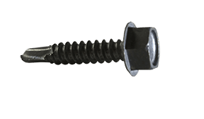 #10-16 x 1" High Hex Washer Head Unslotted Tek Screw #3 Point, Steel Zinc Clear (Box of 2,500)