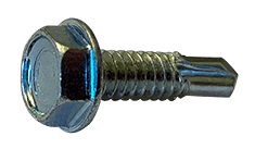1/4"-20 x 1-1/4" Hex Washer Head Tek Screw #3 Point, Steel Zinc (Box of 1,500)