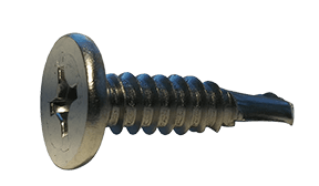 #10-16 x 3/4" Pancake Head Square/Phillips Combo Tek Screw #3 Point, 410 SS (Box of 800)