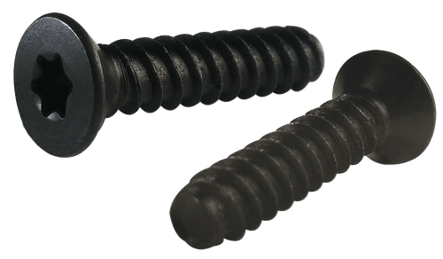 #6-19 x 3/4" Flat Head Torx (6-Lobe) Thread Rolling Screw, 18-8 SS Black Oxide & Wax (Box of 3,000)