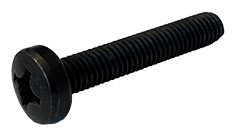M5-0.8 x 8mm Phillips Drive Pan Head Machine Screw Din 7985A, 18-8 Stainless Steel, Black Oxide - FT (Box of 1,500)