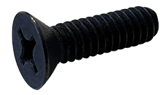 #0-80 x 7/32" Phillips Drive 82 Degree Flat Head Machine Screw, 18-8 Stainless Steel, Black Oxide - FT (Box of 5,000)