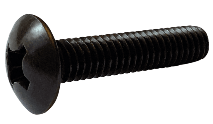 #6-32 x 3/16" Phillips Drive Truss Head Machine Screw, Steel, Zinc Black - FT (Box of 10,000)
