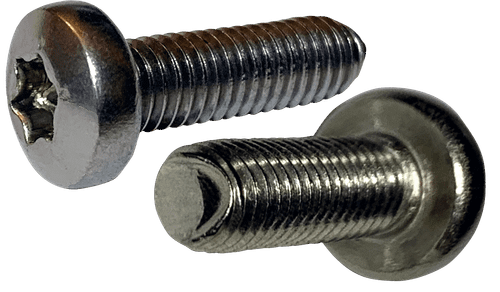M2.5-0.45 x 8mm Pan Head Torx (6-Lobe) Thread Rolling Screw DIN 7500, 18-8 SS Passivated & Waxed (Box of 5,000)