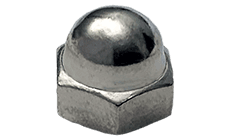 #10-32 Two Piece Low Crown Acorn (Cap) Nut, Steel, Nickel (Box of 2,000)
