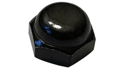 1/4"-20 UNC Two Piece Low Crown Acorn (Cap) Nut, Low Carbon Steel, Zinc Black (Box of 2,000)