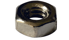 8-32 x 11/32 x 1/8 Hex Machine Screw Nut, Low Carbon Steel, Nickel (Box of 10,000)