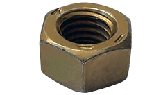 1"-8 Hex Jam Nut, Grade 8, Steel, Zinc Yellow (Box of 100)