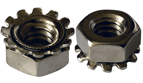 #10-32 K-Lock (Keps) Nut, Steel, Nickel (Box of 4,000)