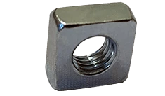 #12-24 Square Machine Screw Nut, Low Carbon Steel, Zinc Clear (Box of 3,000)