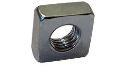 3/8"-16 Square Machine Screw Nut, Low Carbon Steel, Zinc Clear (Box of 1,000)