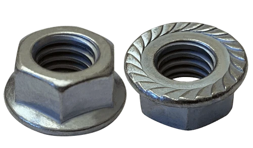 7/8"-9 Serrated Flange Nut, Case Hardened Steel, Zinc Clear (Box of 100)