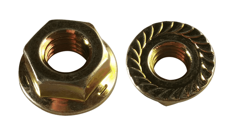 1/4"-20 UNC Serrated Flange Nut, Grade 5, Steel, Zinc Yellow (Box of 2,000)